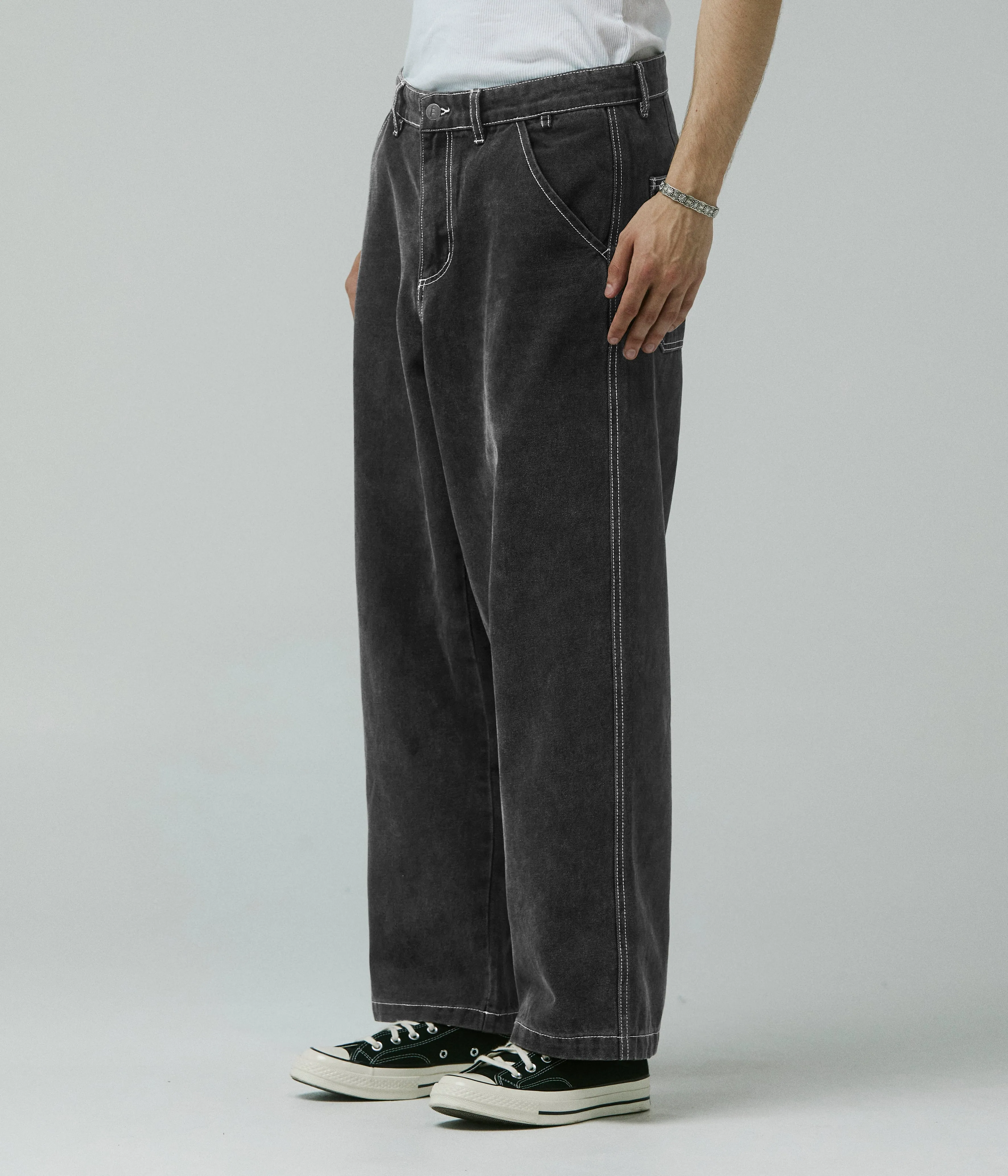 Effortless Comfort REYNOLDS FLATLINE DENIM PANT // WASHED BLACK