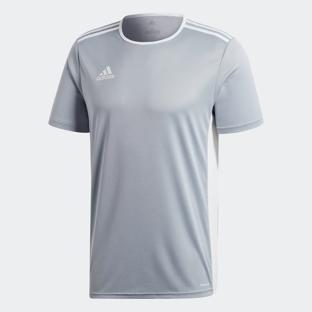 adidas ENTRADA 18 Soccer Jersey | Light Grey | Men's Vented Back Panel