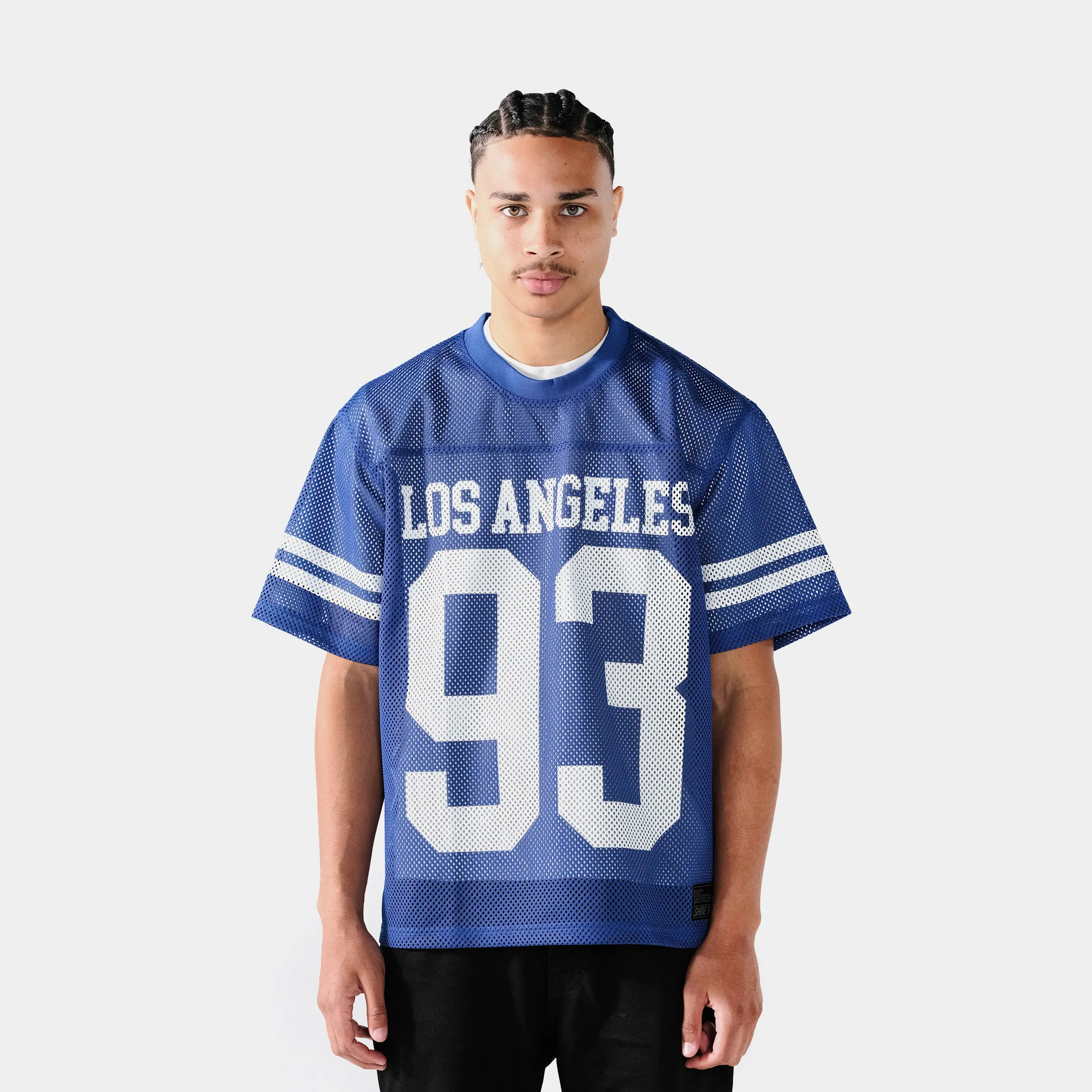 Adaptable Fit High Motion Los Angeles Mesh Mens Jersey (White/Blue)
