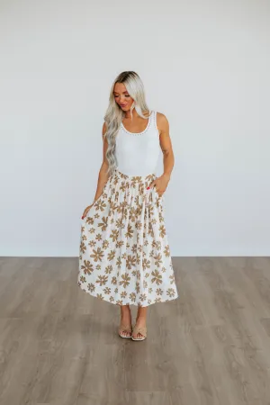 Street Ready Breezy Flow Perri Floral Midi Skirt