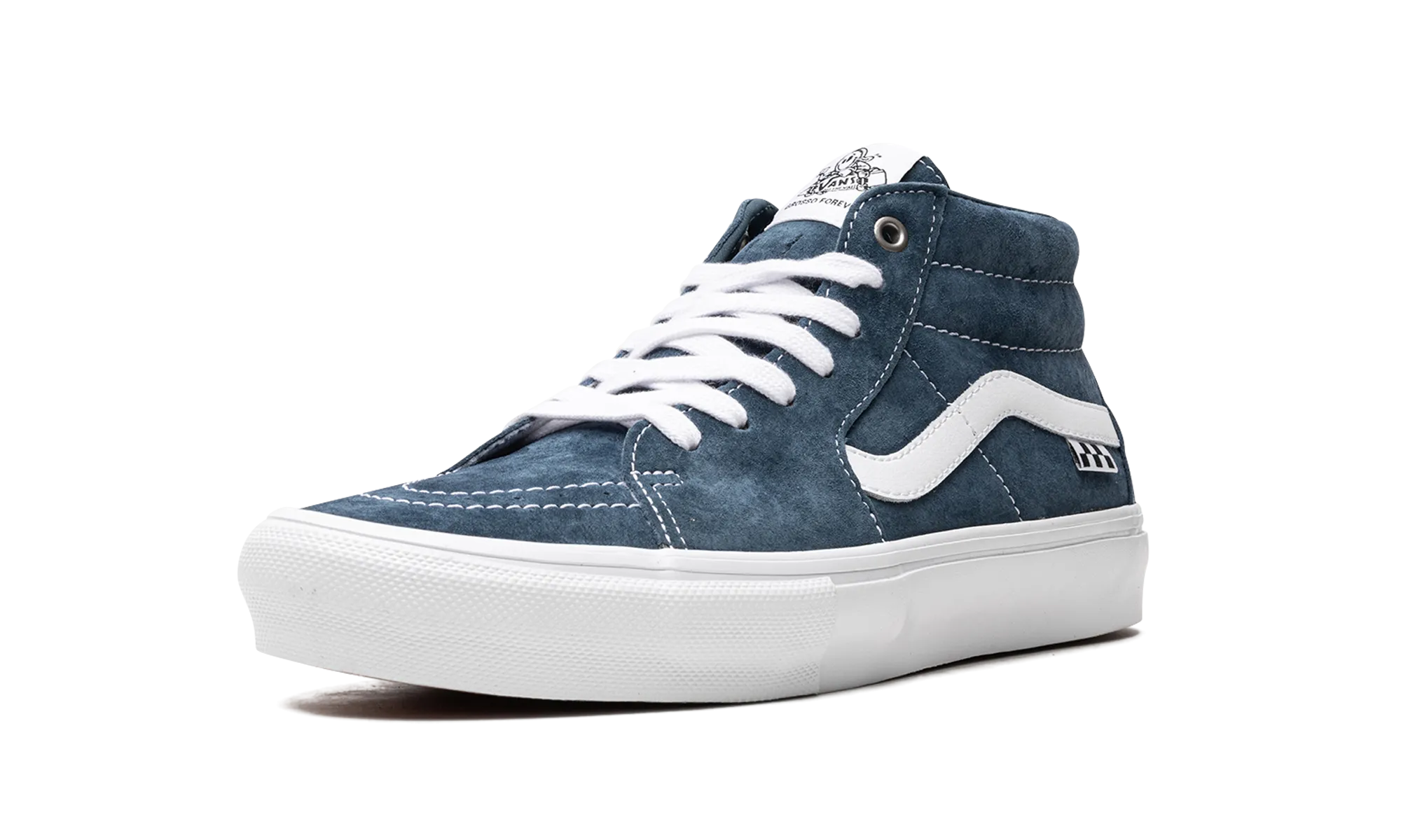 Pig Suede Skate Grosso Mid "Blue/White" Outfit Key Enhanced grip