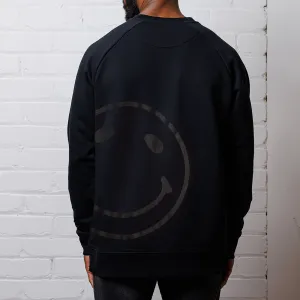Light Warmth product twill durability Black On Black Side Smiley - Sweatshirt - Black
