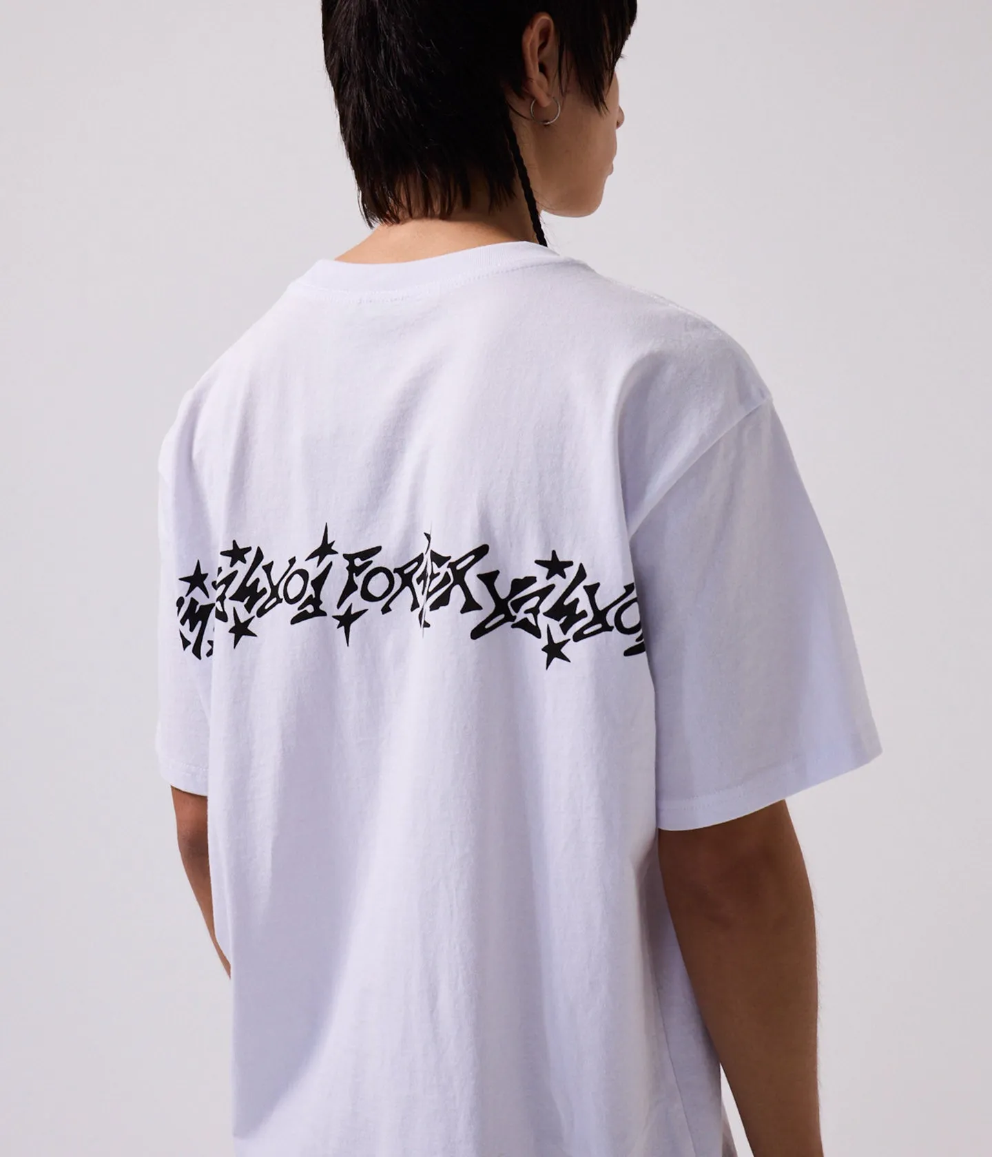 WrinkleResistant Texture ASTRO PANEL T-SHIRT // WHITE