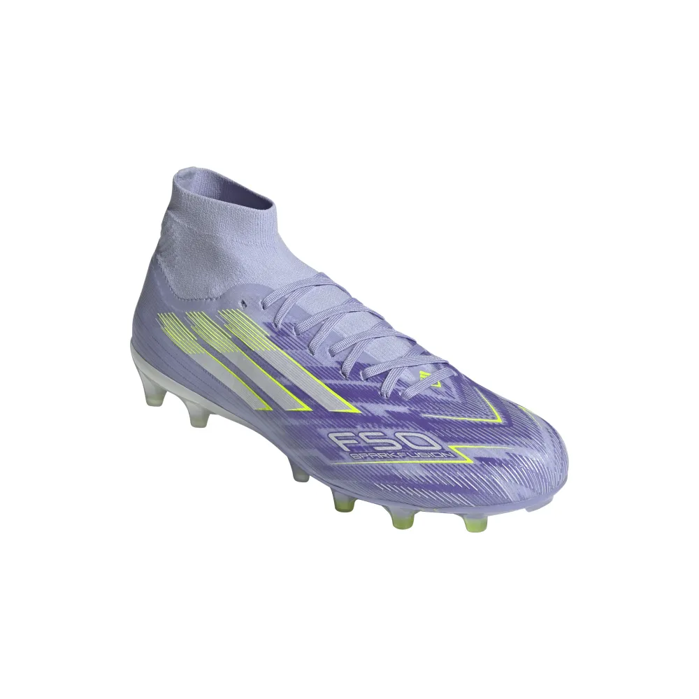 non - stretchable shoes synthetic leather Adidas F50 Women's Sparkfusion Pro FG/AG Football Boots (Violet Tone/Lucid Lemon/Purple Rush)