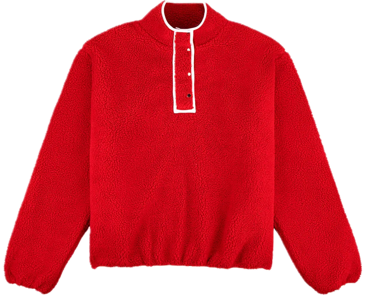 Snap Closures Compression Fit Design Pullover Fleece