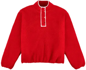 Snap Closures Compression Fit Design Pullover Fleece