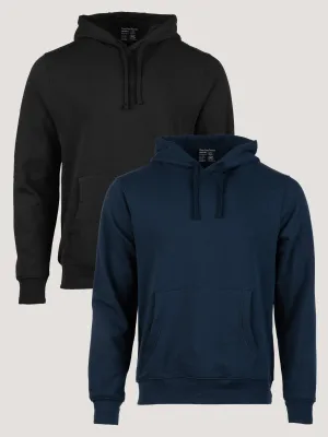 All-Season Comfort Pullover Hoodie Black   Dark Navy 2-Pack