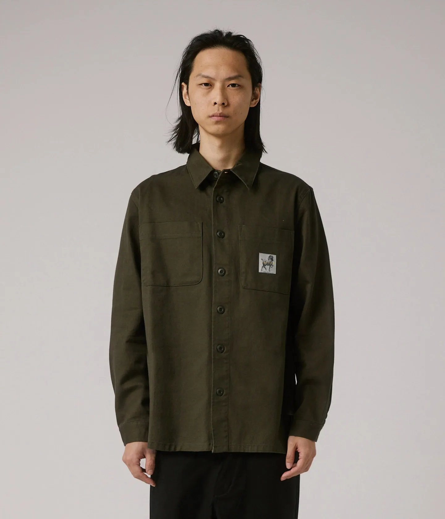 Glossy Look DARING LS OVERSHIRT // DEEP OLIVE