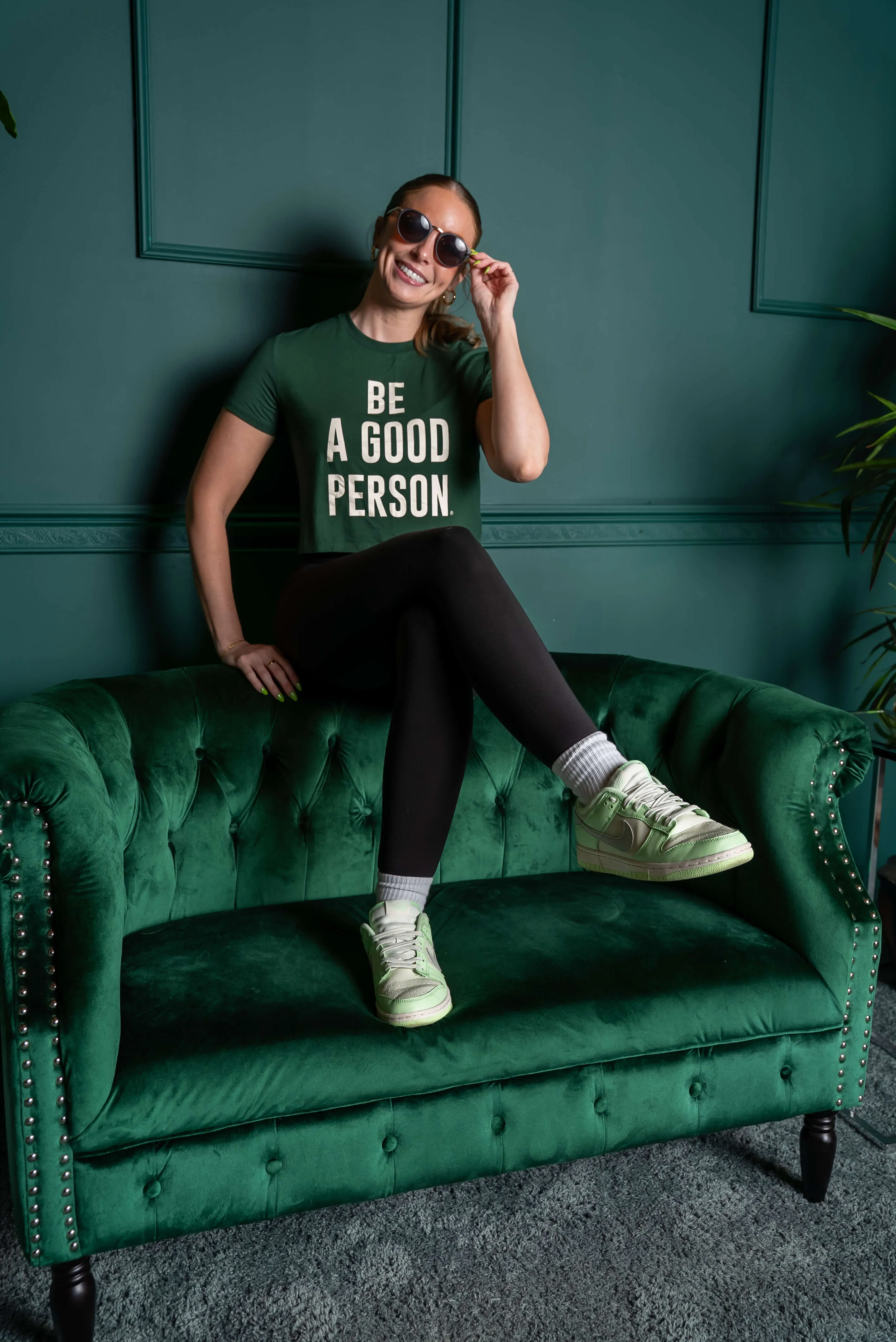 Casual Flex Design Super Soft Crop Top - Forest Green