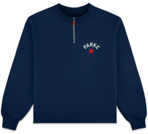 chain accents Quarter Zip Mockneck