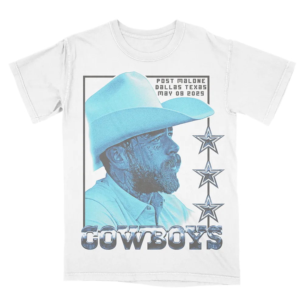 Post Malone X Dallas Cowboys Photo T-Shirt Weekend Smart Travel Trend Look