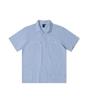 BROADCAST STRIPED SS SHIRT // BLUE WHITE Chill Mode Sporty Vibe