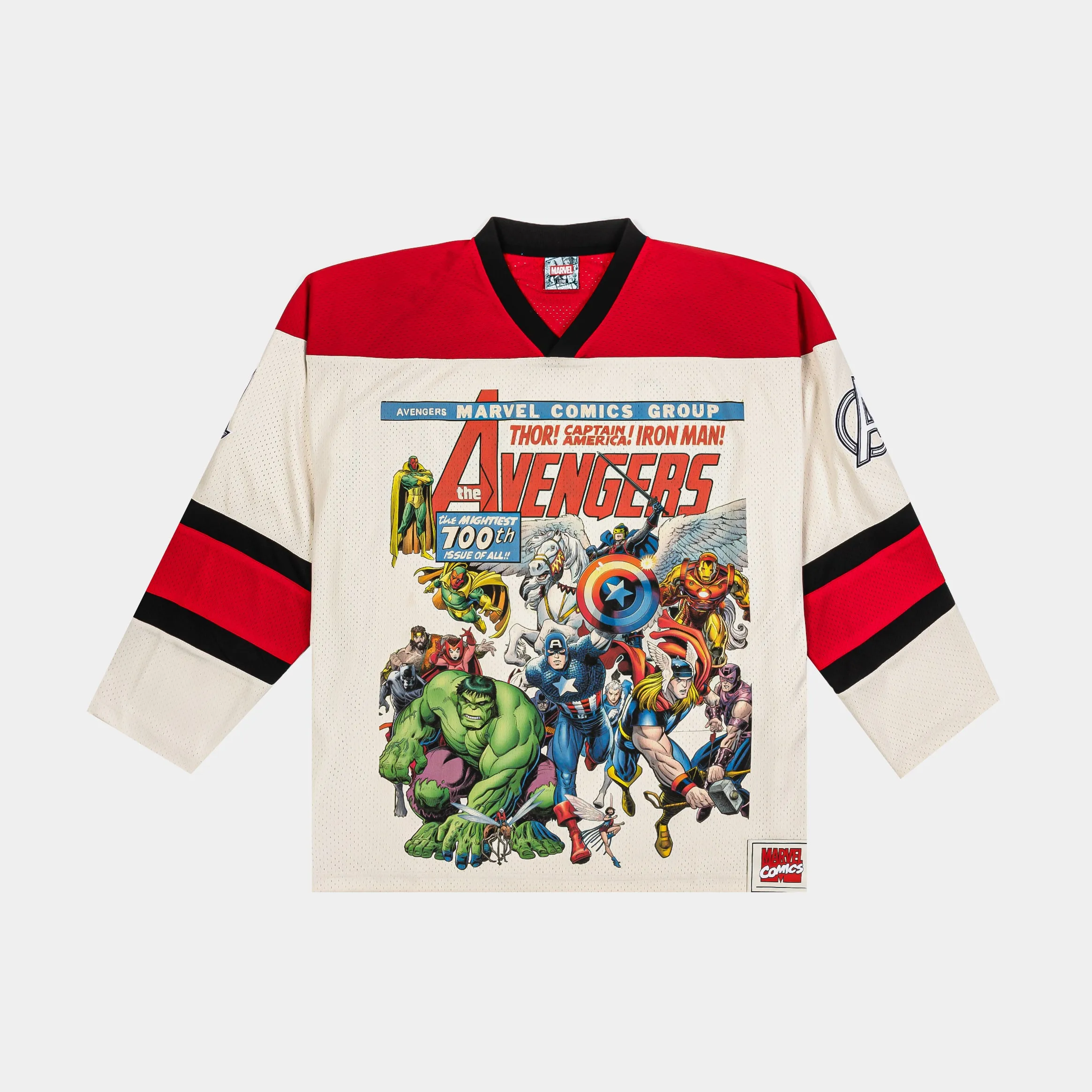 Marvel By Shoe Palace The Avengers Hockey Mens Jersey (White/Red) Abrasion Free Design Comfortable Gear