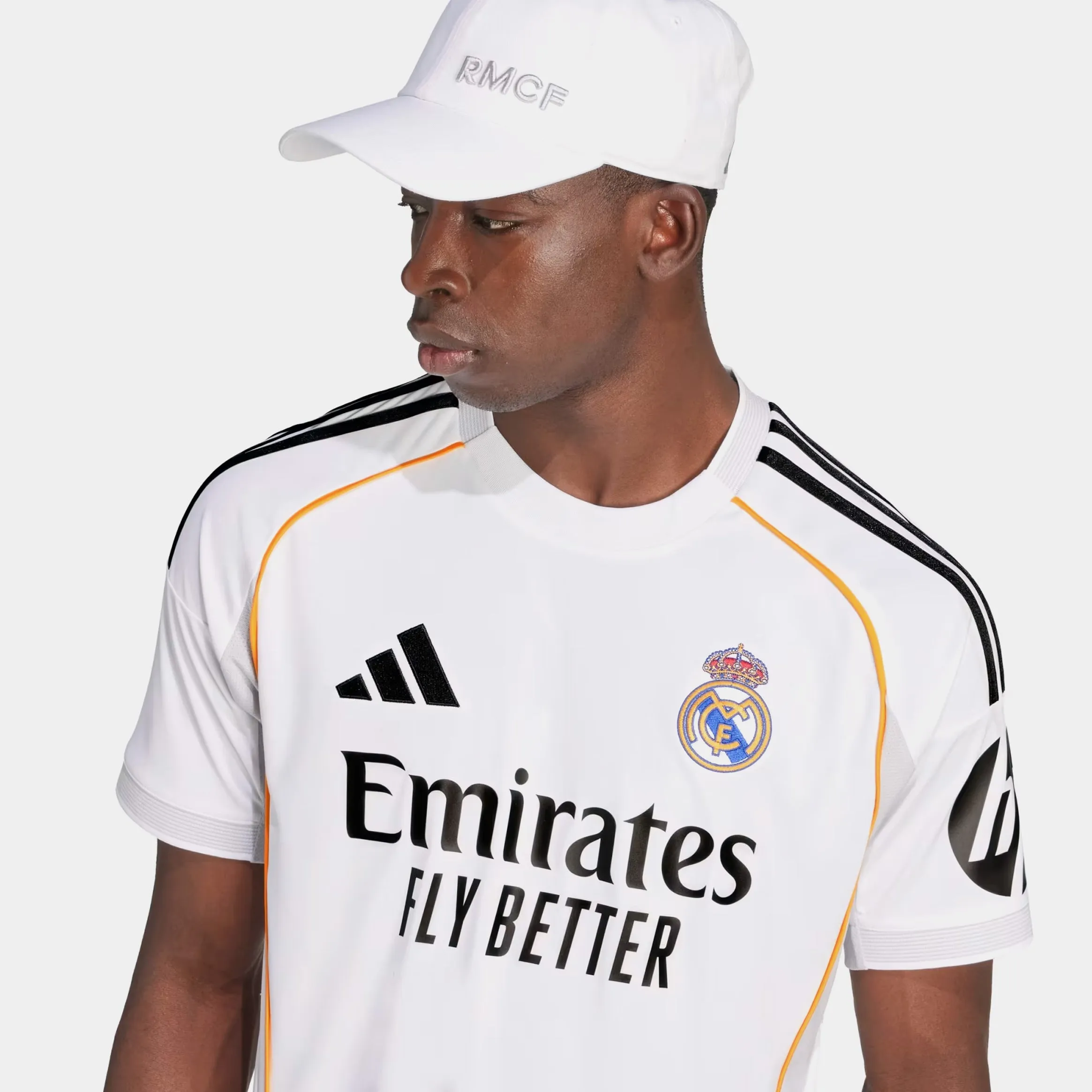 Reinforced Hemline Thermoregulating Lining Real Madrid 25/26 Mens Jersey (White/Black)