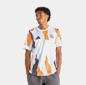 Real Madrid CF Elite Pre Match Soccer Mens Jersey (White/Orange) Breathe Zone