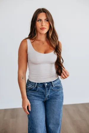 Layering Comfort Wear All-Day Wear Delta Basic Tank - Stone