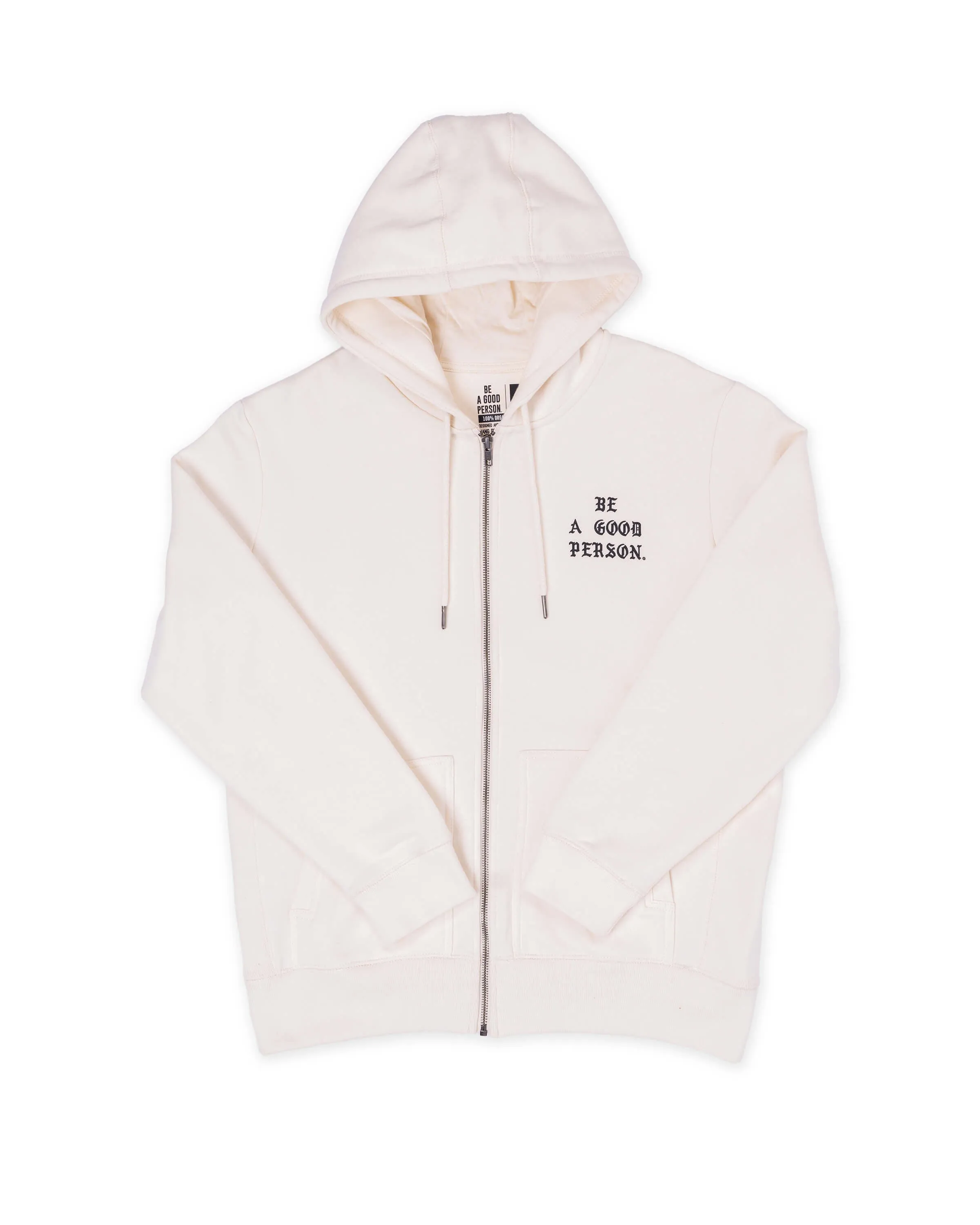 Saint Script Zip Up - Cream Mesh Lining Logo Emblem