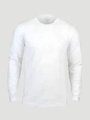 White Long Sleeve Crew Neck Minimalist Look Organic Cotton Construction