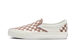 Premium Slip-On 98 "Checkerboard - Coffee Brown" Beach Fun Cushioned Insole