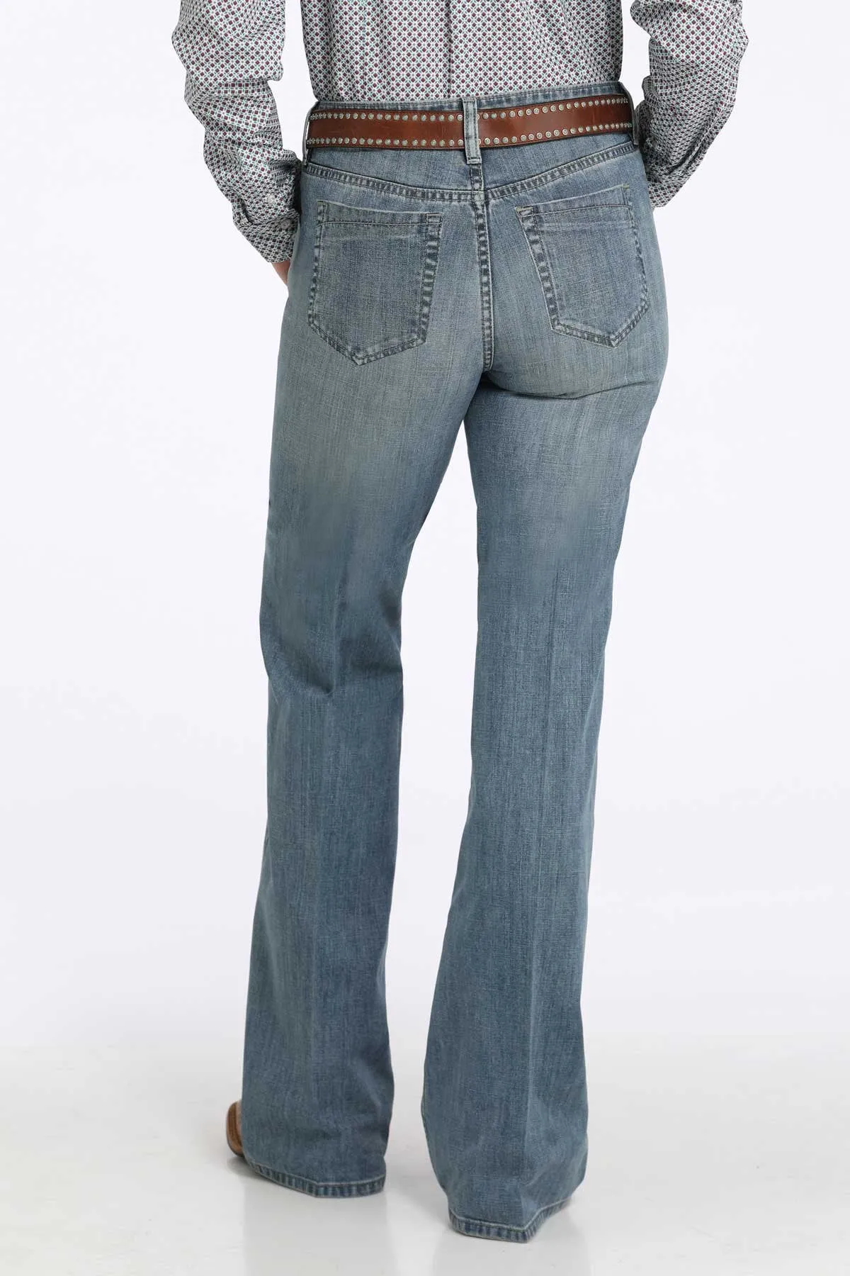 Cinch Women's Tatum High Rise Trouser in Medium Stonewash Anti Sagging Technology Stylish Cut