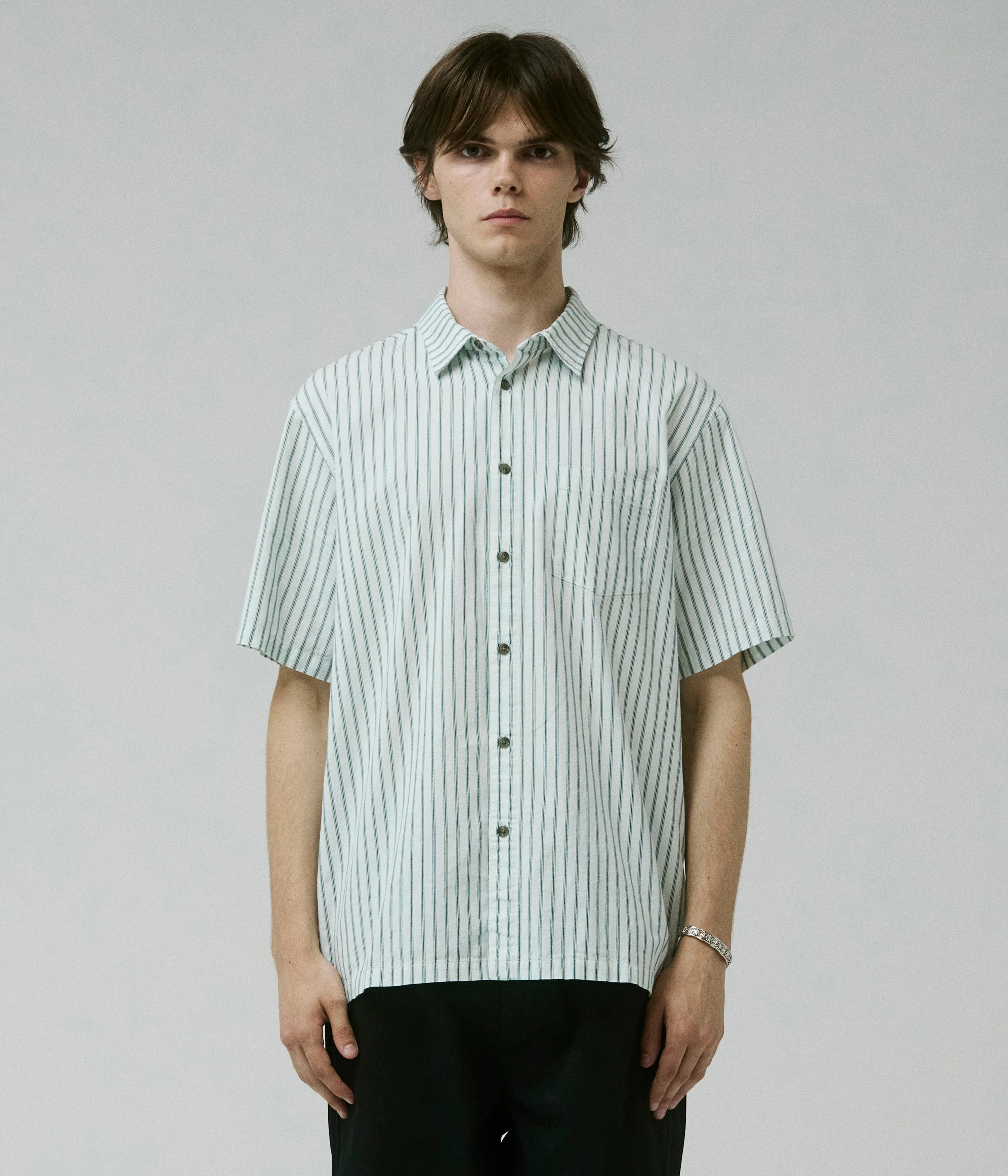 quick-drying Subtle Details REYNOLDS STRIPE SS SHIRT // BONE