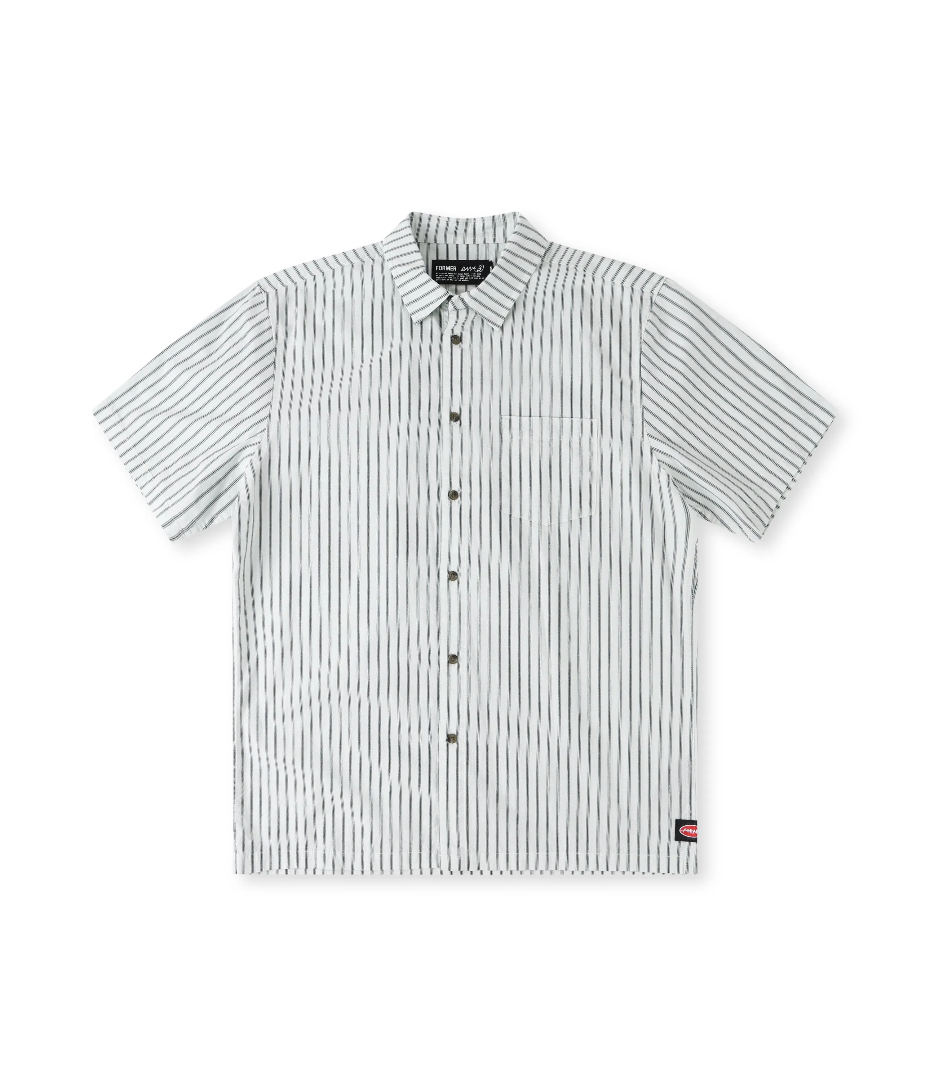 REYNOLDS STRIPE SS SHIRT // BONE TaglessCollar
