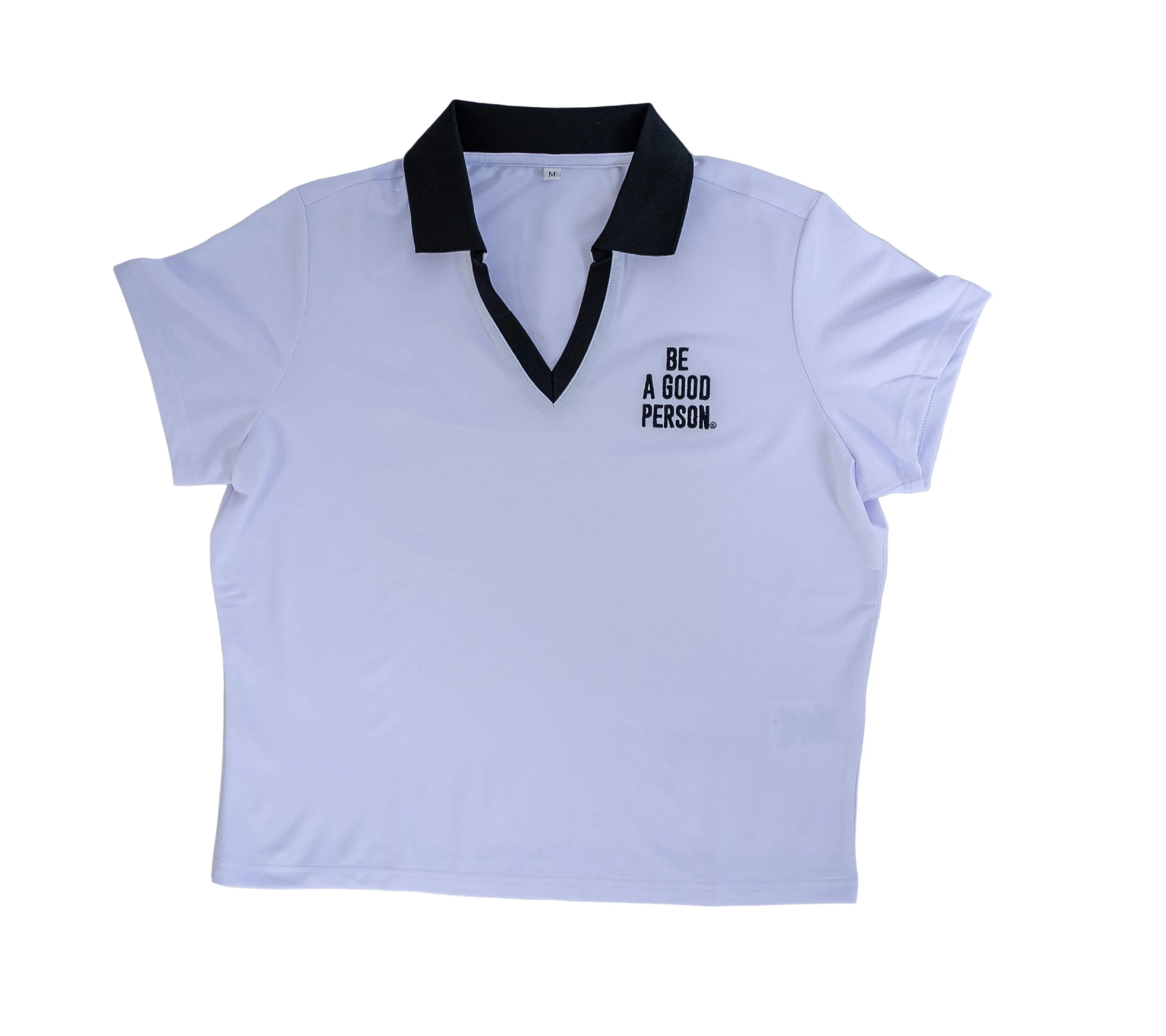 Soft Layer Modern Smart Signature Cropped Polo - White