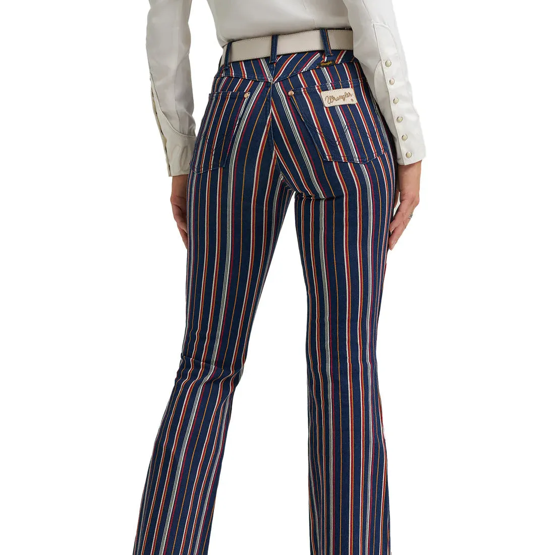 Layer game Wrangler x Lainey Wilson High Rise Striped Flare Jean