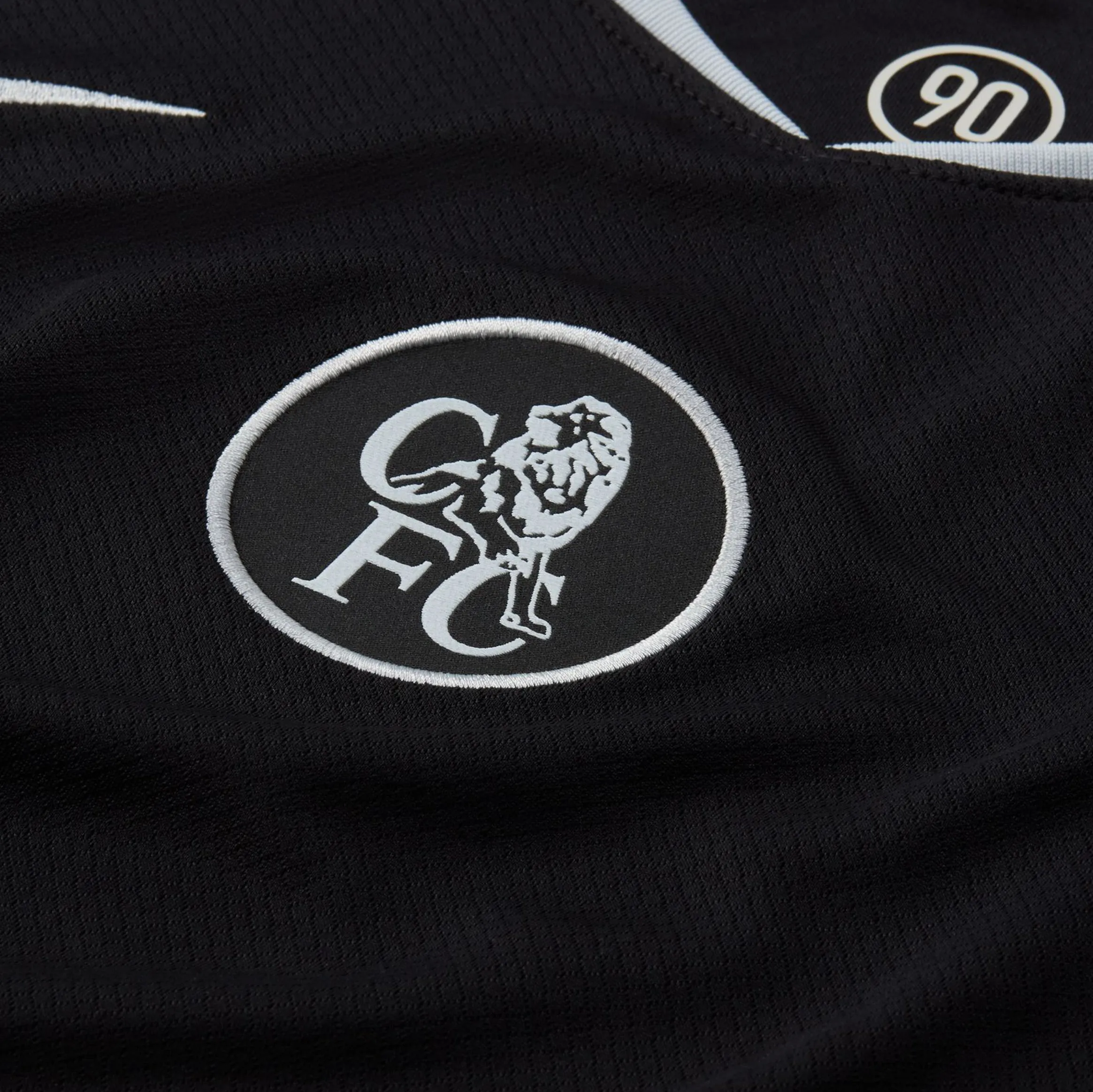 Chelsea FC 2025/26 Stadium Third Replica Mens Jeresy (Black/Field Silver/Game Royal/Field Silver) Moisture Lock Layer High Density Knit Fabric