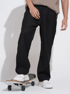 Cozy Comfort stain resistant coating Men's Black Regular Fit Trousers