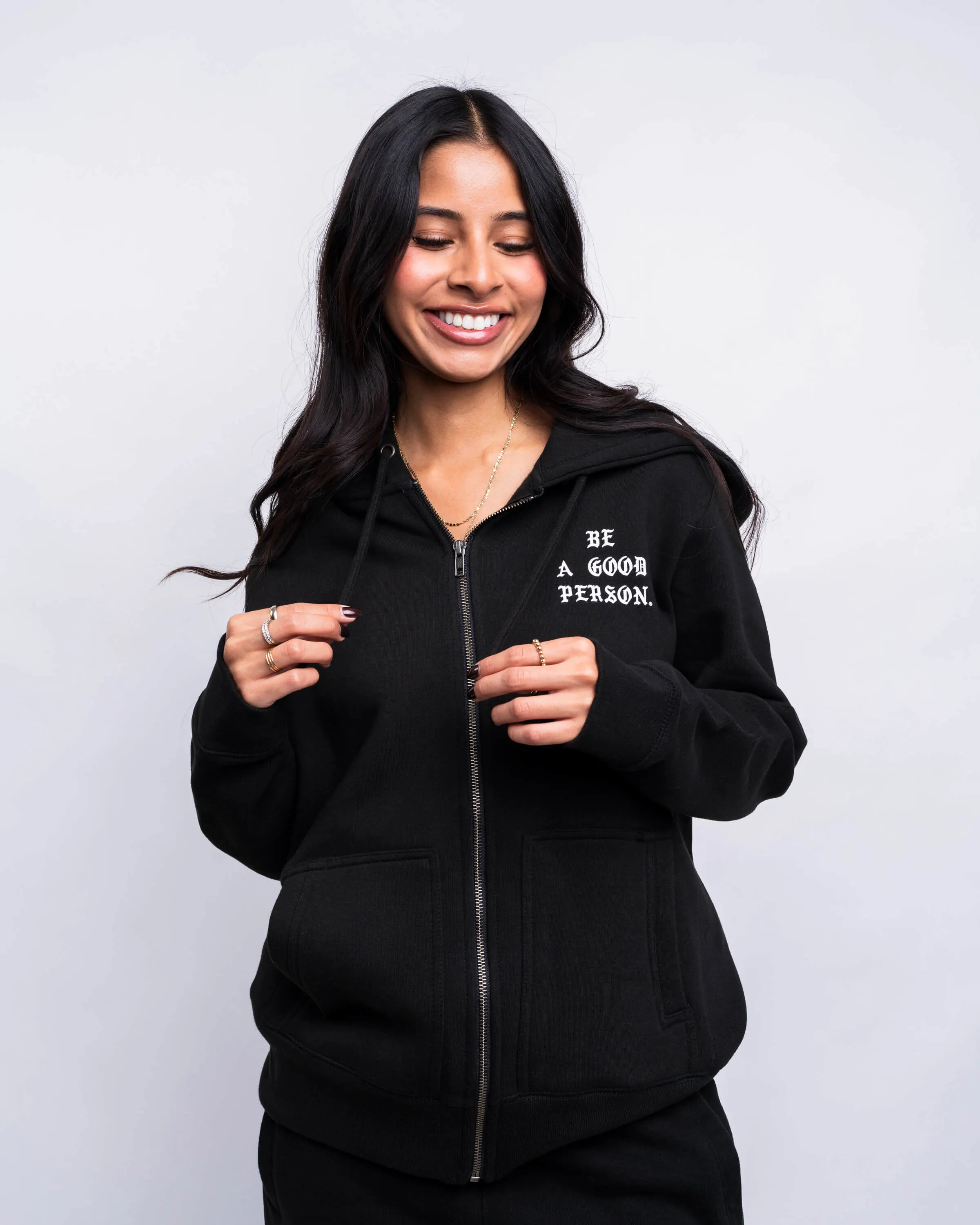 Cold Day Wear Saint Script Zip Up - Black