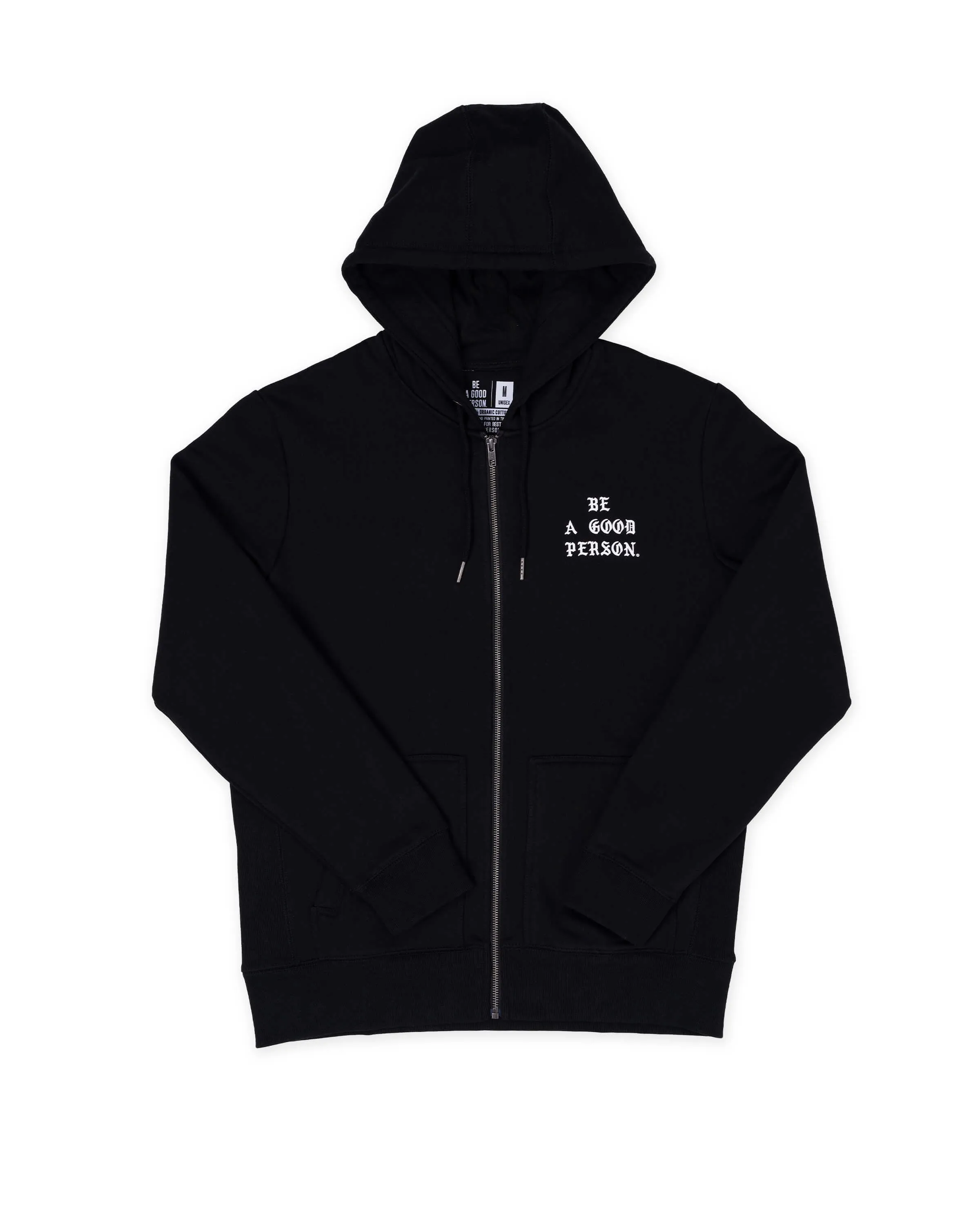 anti shrinking Saint Script Zip Up - Black