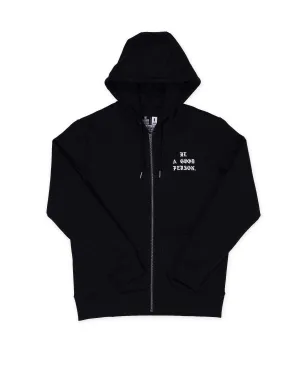 anti shrinking Saint Script Zip Up - Black