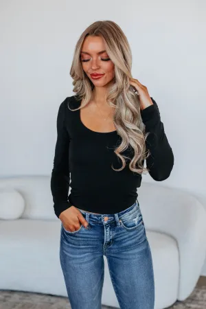 Printed uniqueness Fashion-Ready Shayla Basic Top - Black