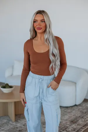 Shayla Basic Top - Caramel Comfortable Design Casual and cool