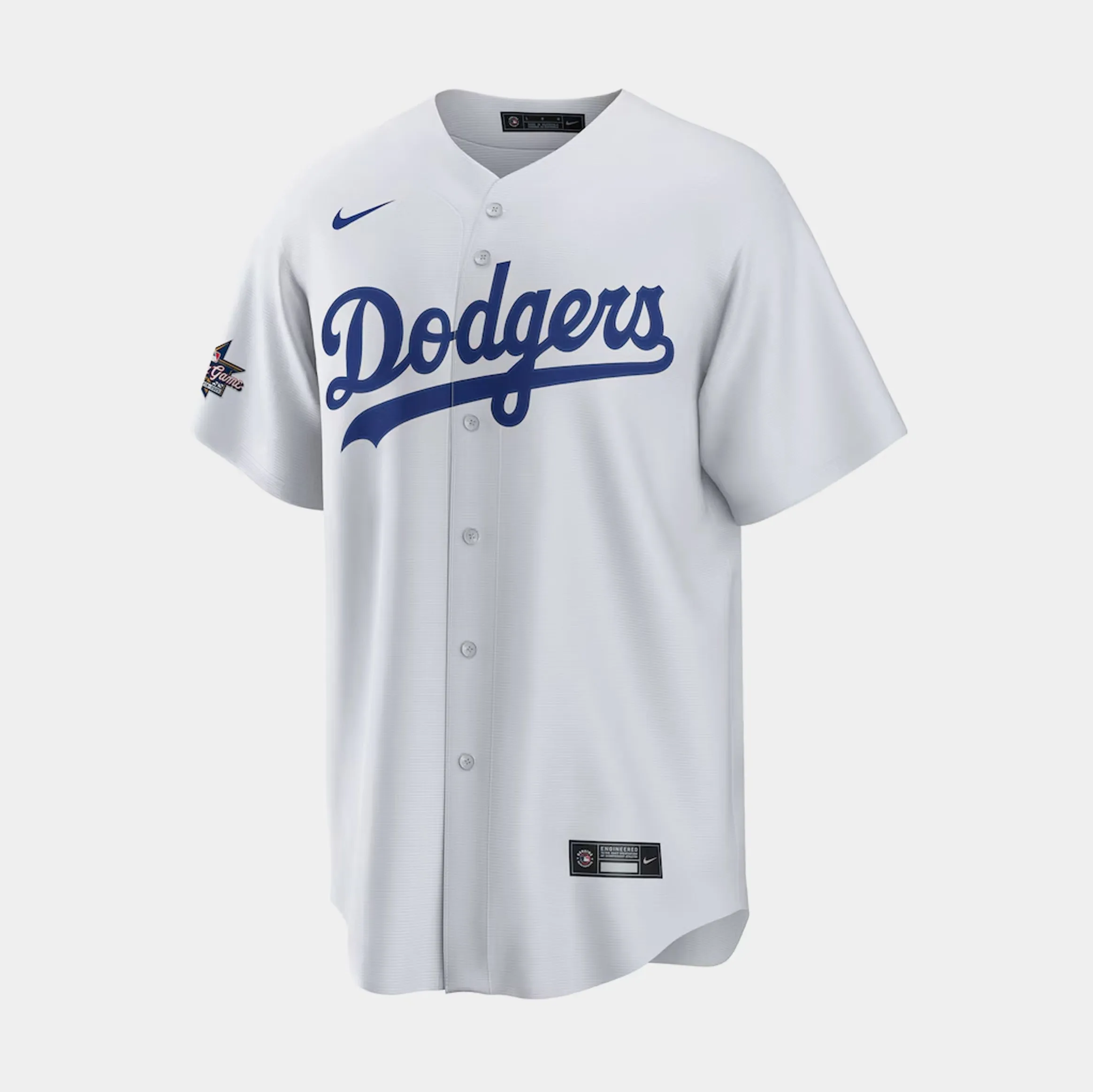 Shohei Ohtani Los Angeles Dodgers Home Replica Mens Jersey (White/Blue) High Collar Design