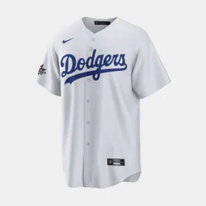 Shohei Ohtani Los Angeles Dodgers Home Replica Mens Jersey (White/Blue) High Collar Design