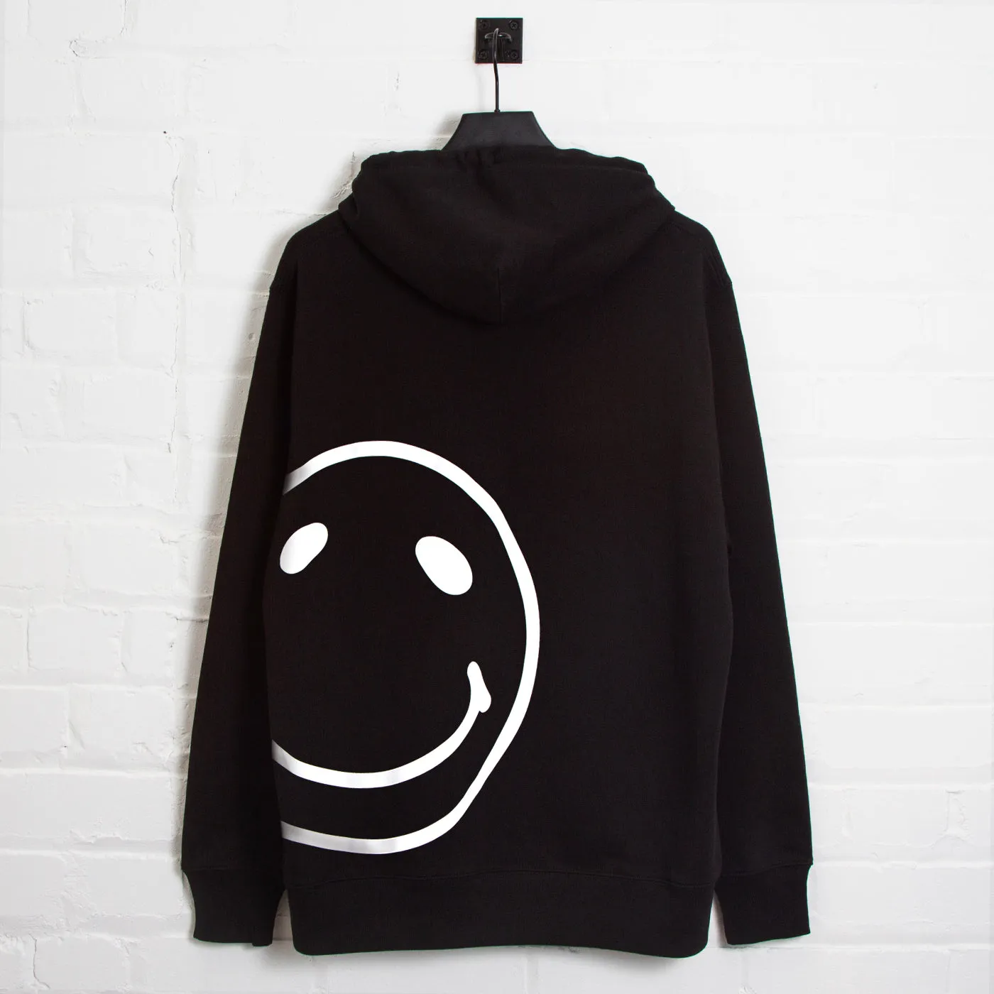 Side Smiley Back  - Pullover Hood - Black Cold-Weather Wear Timeless Wear