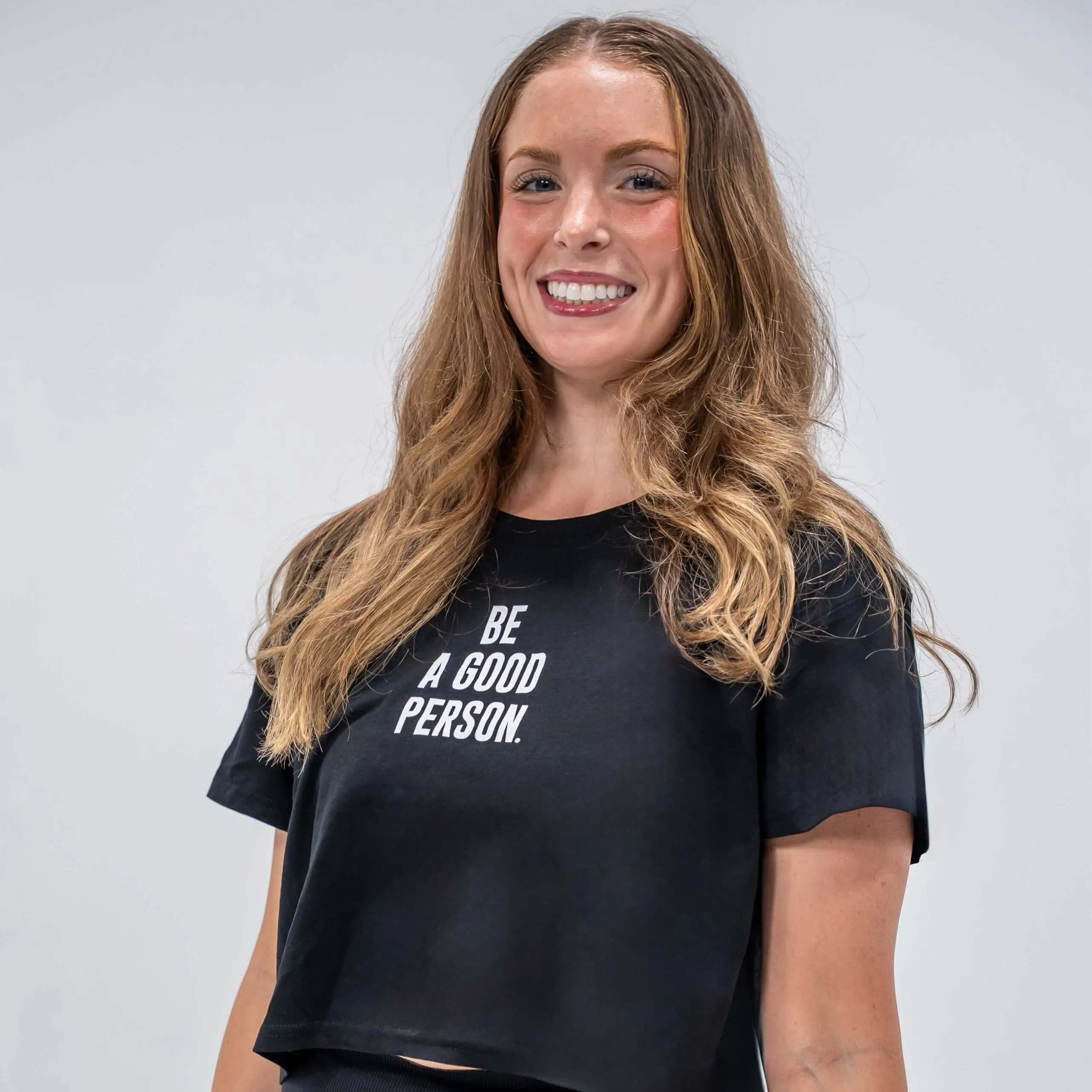 Signature Crop Top - Black Layered Hem Design Floral freshness