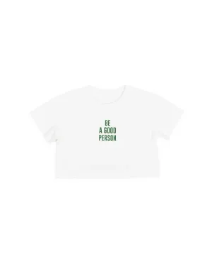 Outdoor Trend Look Soft Feel Signature Crop Top - Cream/Green