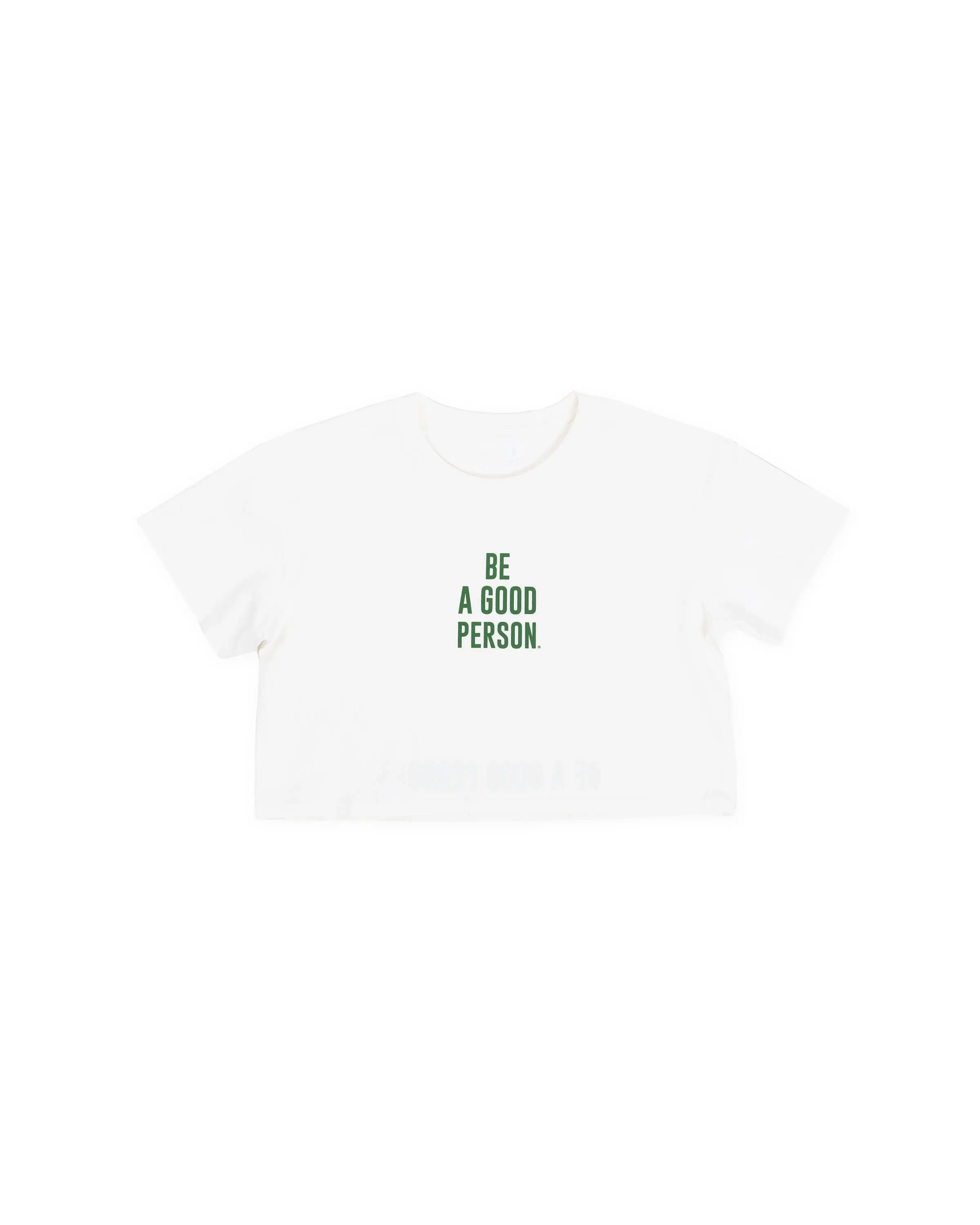 Outdoor Trend Look Soft Feel Signature Crop Top - Cream/Green