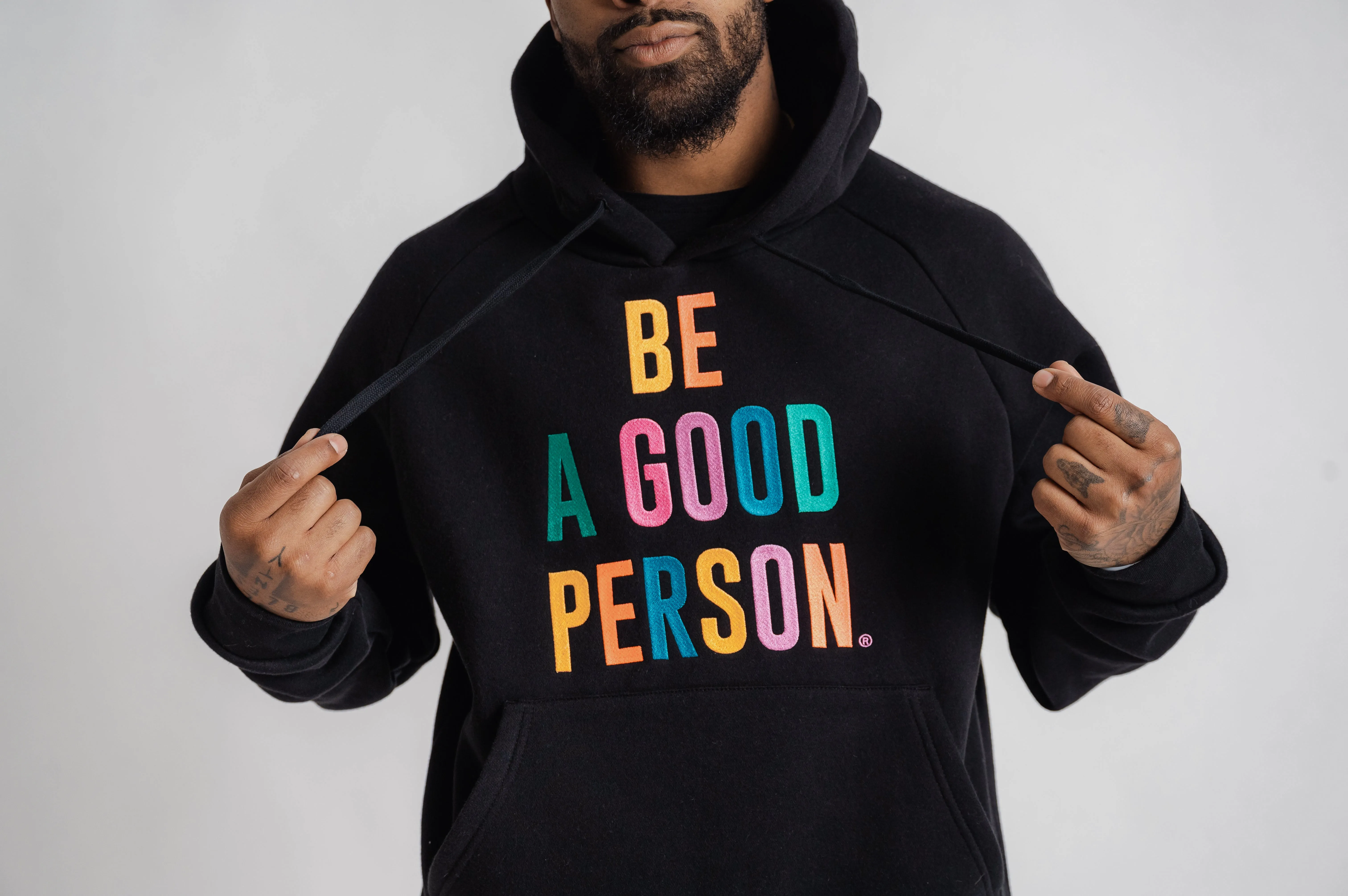 Signature Embroidered Hoodie - Black Color Spectrum Generic product formal casual harmony