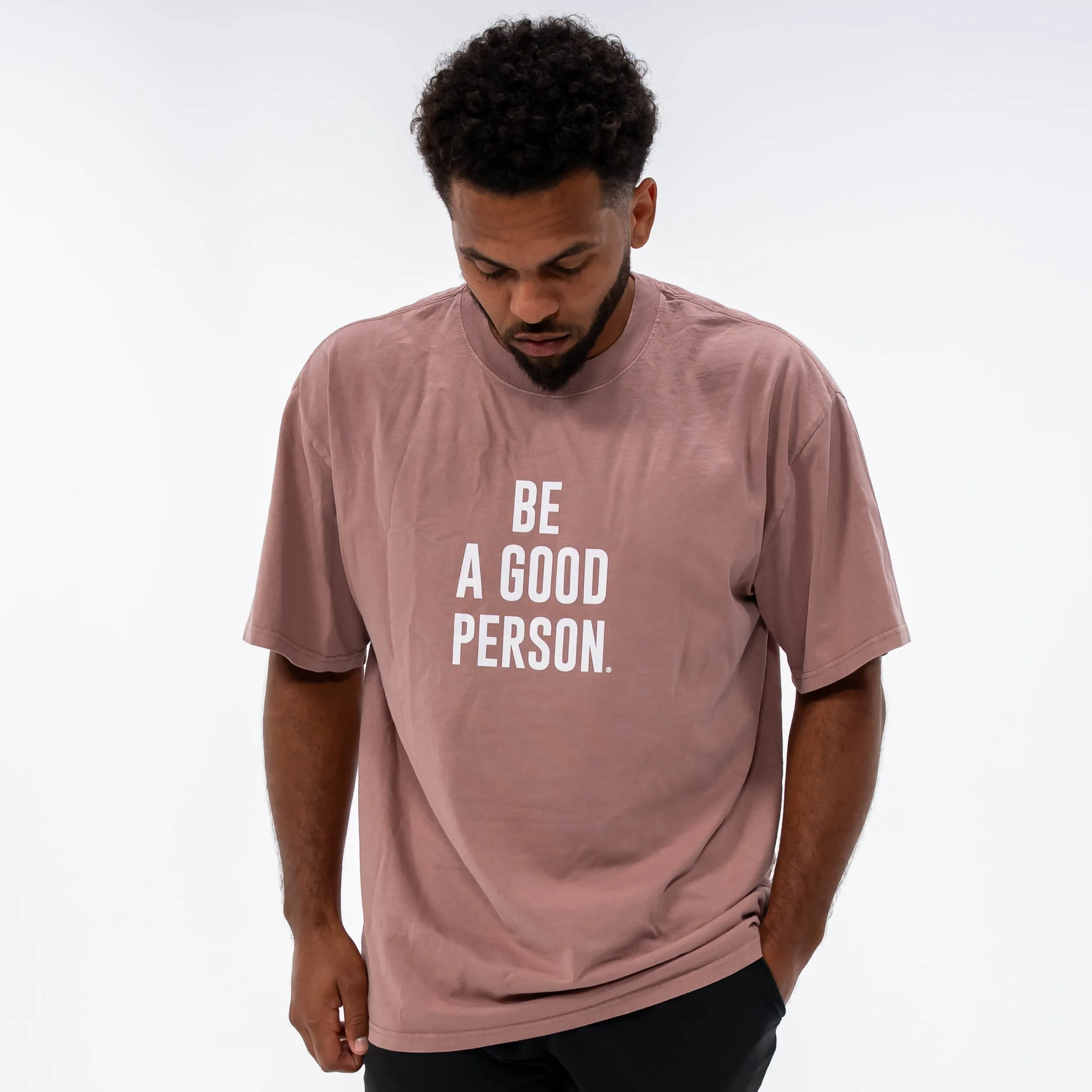 Comfortable Shape Beaded details Signature Heavyweight Box T-Shirt - Mauve