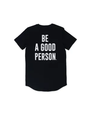 Anti Pilling Fabric Signature Heavyweight Scallop T-Shirt - Black