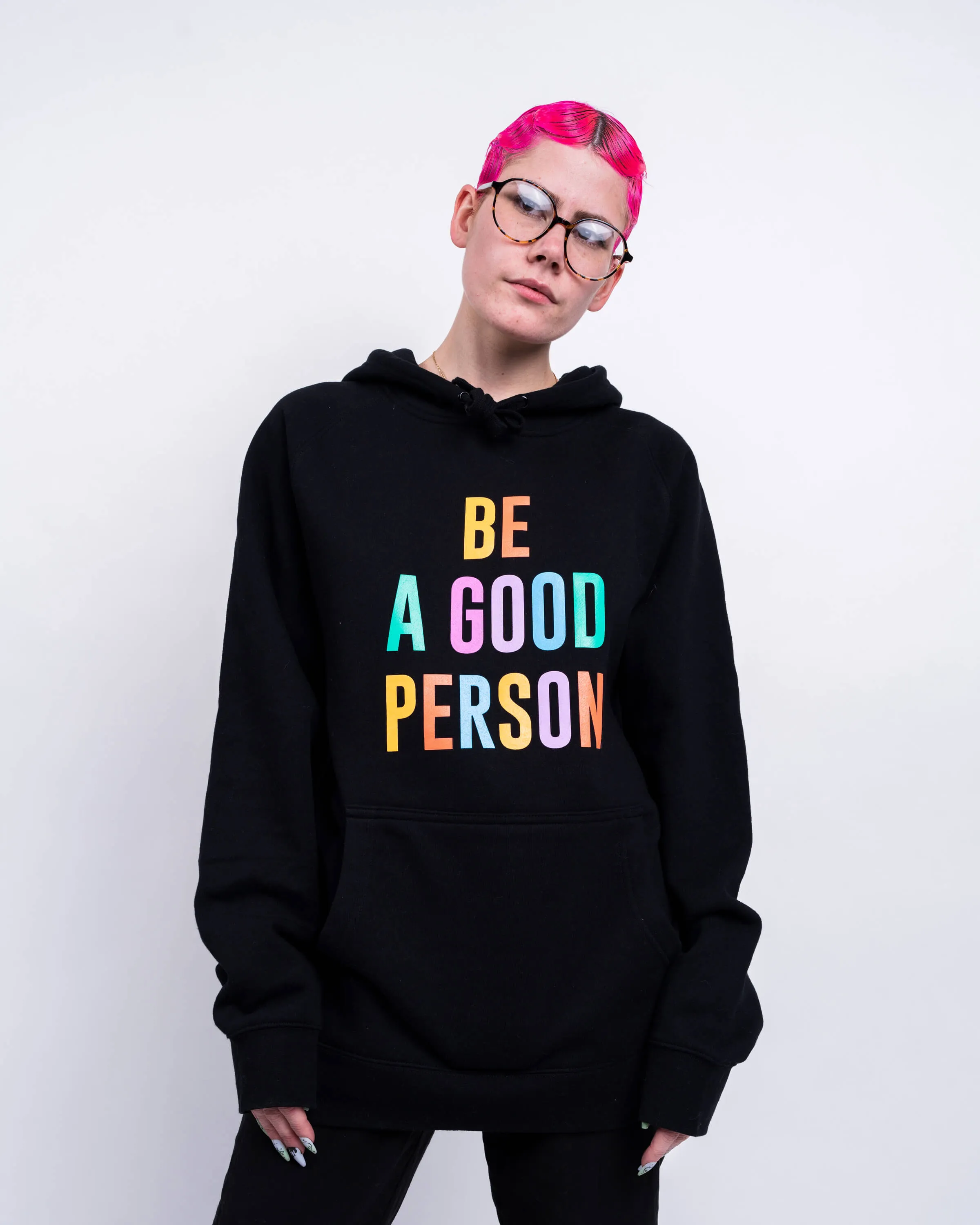 Signature Lightweight Hoodie - Black Color Spectrum Travel Active Tassel accents