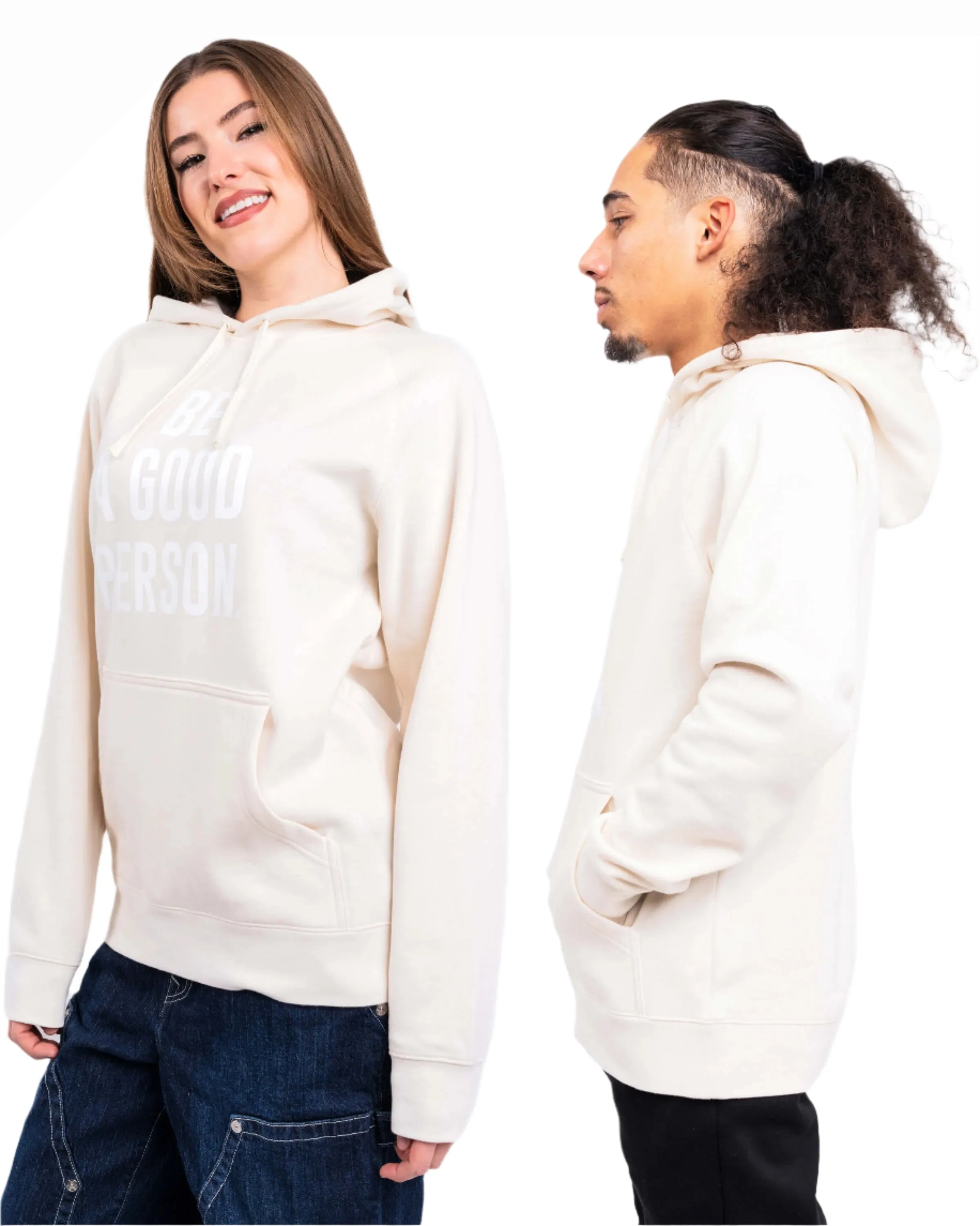 Signature Lightweight Hoodie - Ivory No pockets Printed Detail