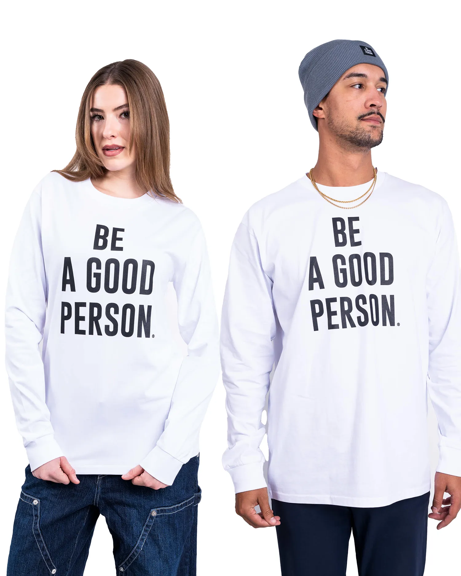 Garment Dyed Finish Perfect Layer Wear Signature Long Sleeve - White