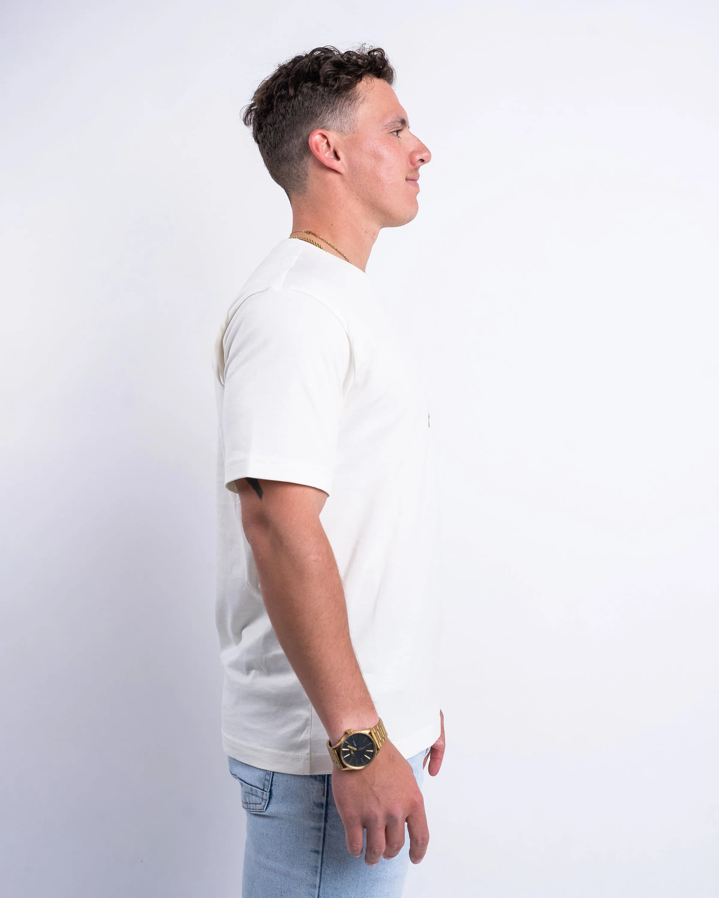 Signature T-Shirt - Cream/Brown Moisture Management Technology Good stretch