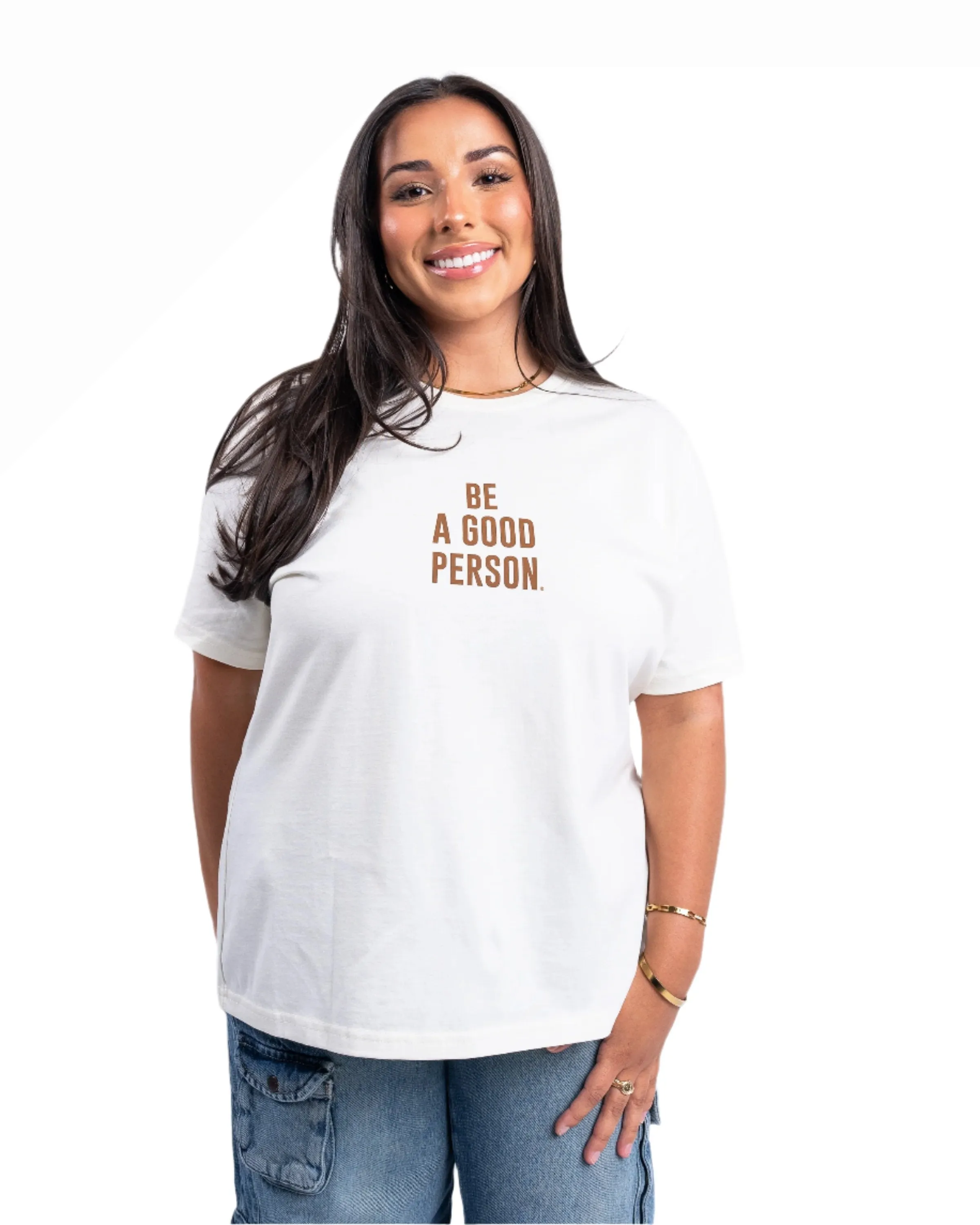 Timeless Appeal Fit For All Day Signature T-Shirt - Women's Fit - Cream/Brown