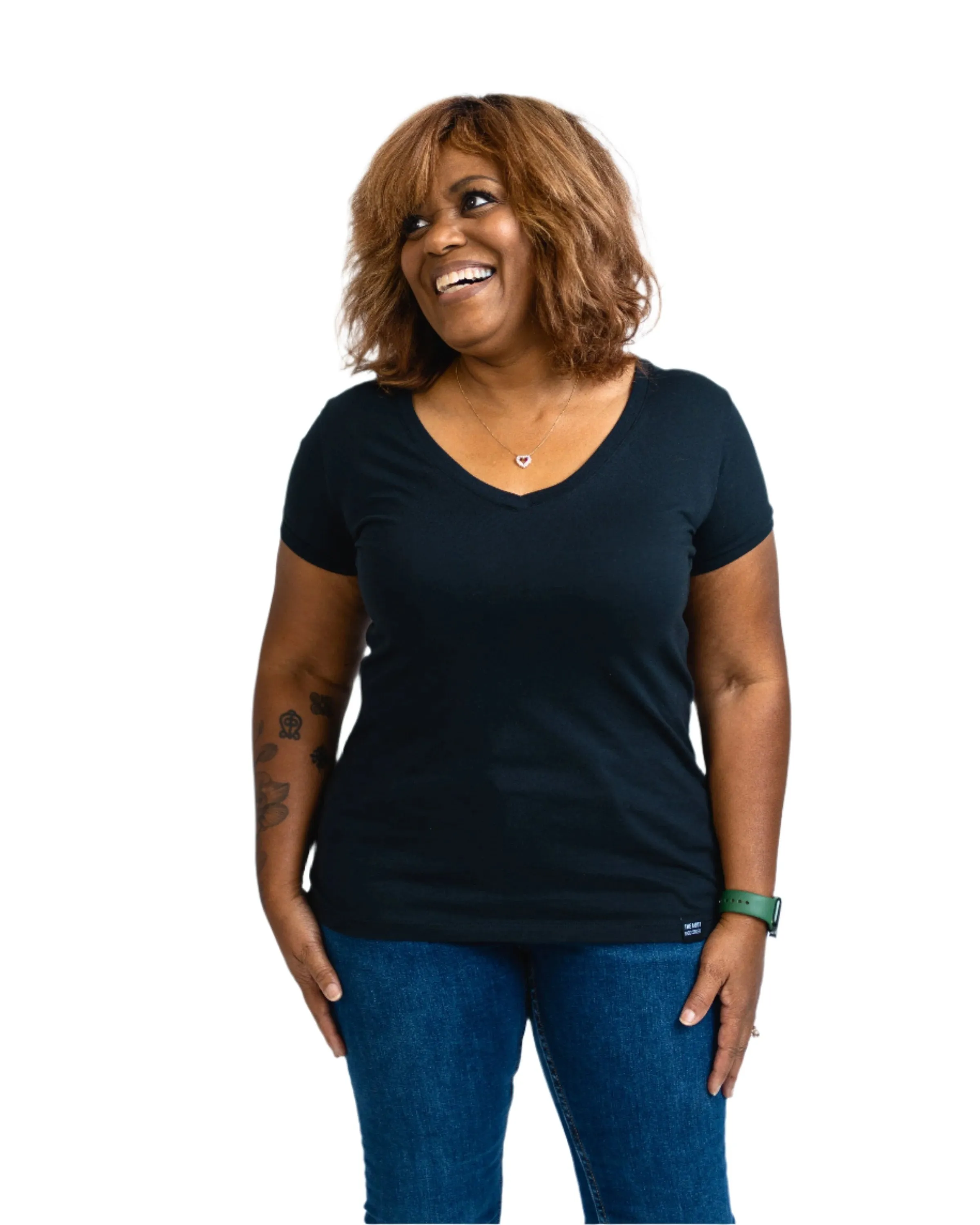 Temperature Control Fabric Sporty Comfort Signature Women's V-neck - Black